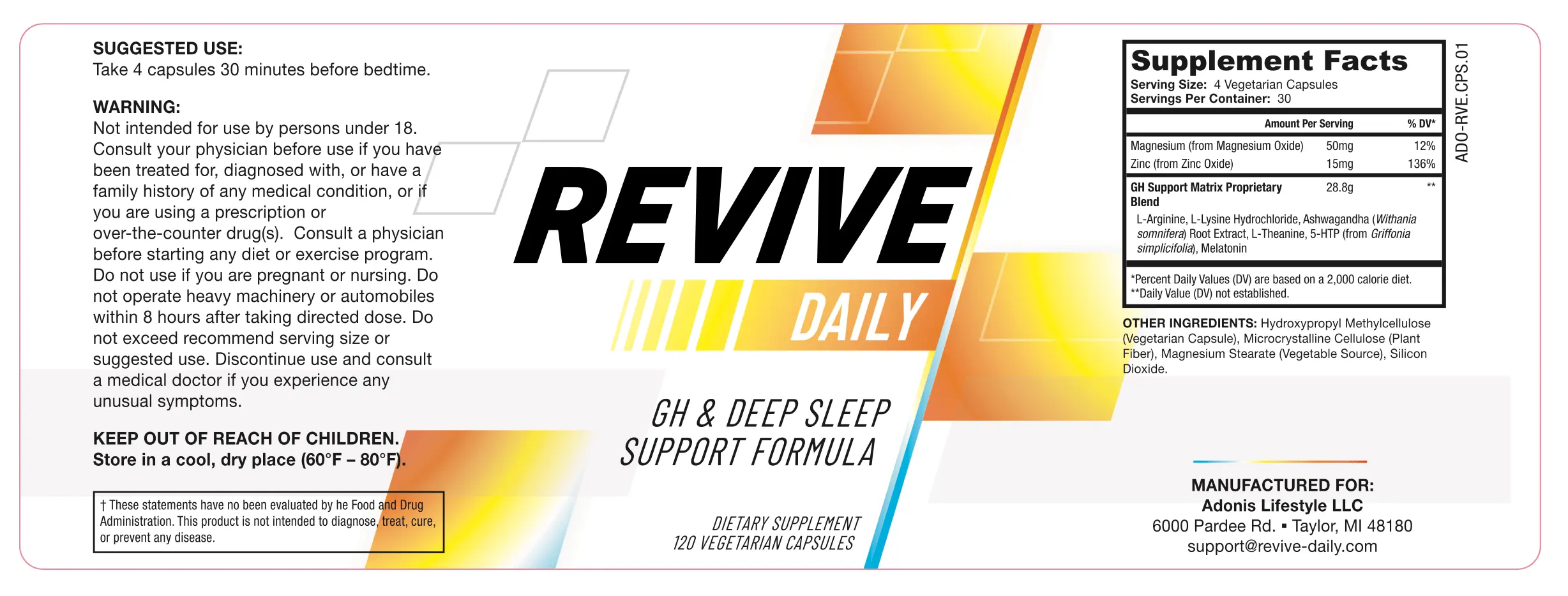 Revive Daily Ingredients